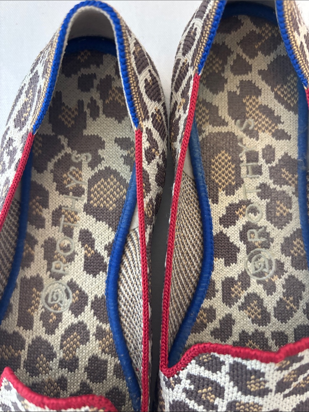Rothy’s Women’s Leopard Print Slip-On Flats with Red Trim. Size 10.5 - Picture 5 of 6